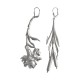 BOUCLES D OREILLES IRIS ET ROSEAUX ARGENTEES