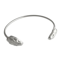 Bracelet jonc serpent argente