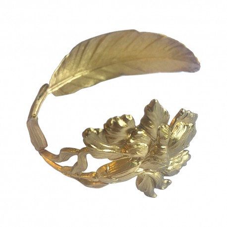 GOLD PLATED FEATHER AND IRIS BRACELET