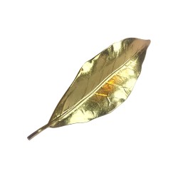 GOLD PLATED LAUREL LEAF BROOCH