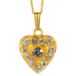 Pendentif Coeur Diamant Doré