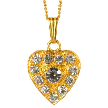 Pendentif Coeur Diamant Doré