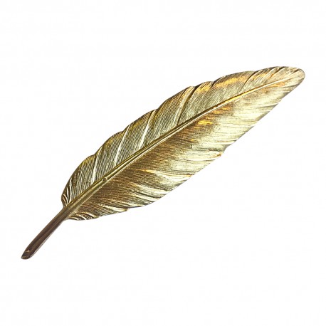 GOLD PLATED FEATHER BROOCH