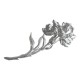 SILVER PLATED IRIS BROOCH