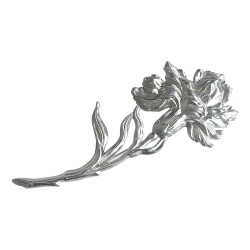 Broche iris argentee