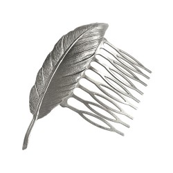 SILVER PLATED FEATHER COMB