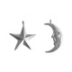 SILVER PLATED STAR AND MOON PENDANTS