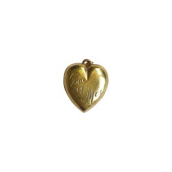GOLD PLATED DOUBLE FACE HEART PENDANT