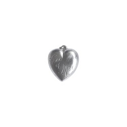 PENDENTIF COEUR DOUBLE FACE ARGENTE