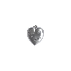SILVER PLATED DOUBLE FACE HEART PENDANT