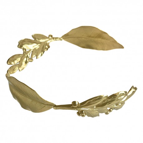 GOLD PLATED LAUREL LEAF AND BRANCH CHOKER