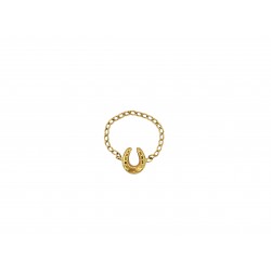 GOLD PLATED HORSE SHOE CHAIN RING