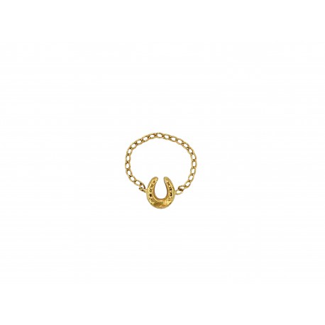 GOLD PLATED HORSE SHOE CHAIN RING