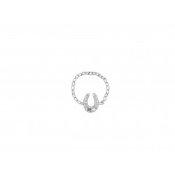 SILVER PLATED HORSE SHOE CHAIN RING
