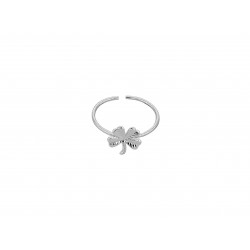 SILVER PLATED CLOVER RING