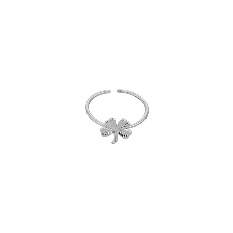 SILVER PLATED CLOVER RING