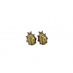 OLD GOLD PLATED LADYBUG EARRINGS