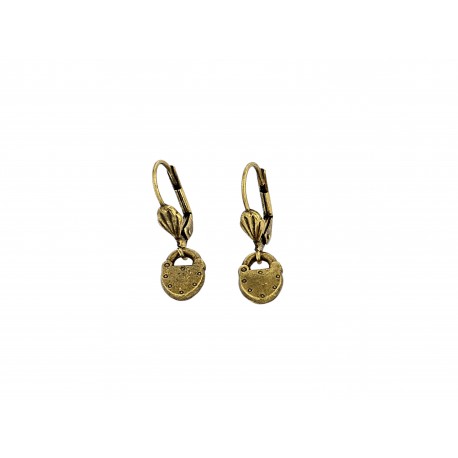 OLD GOLD PLATED LOCKER EARRINGS