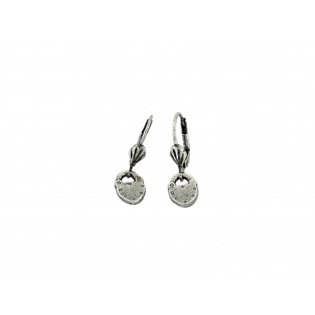 BOUCLES D'OREILLES PENDANTES CADENAS VIEIL ARGENT