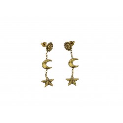 OLD GOLD PLATED SUN MOON AND STAR EARRINGS