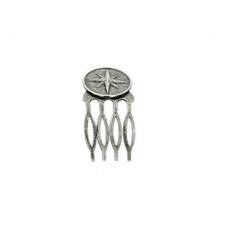 SILVER PLATED COMPASS COMB