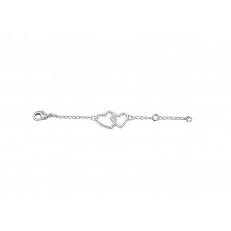 SILVER PLATED DOUBLE HEART CHAIN BRACELET