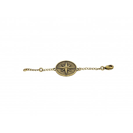 OLD GOLD PLATED COMPASS CHAIN BRACELET