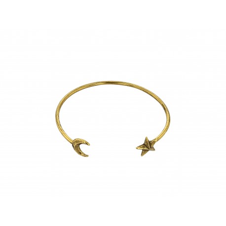 BRACELET ETOILE ET LUNE  VIEIL OR