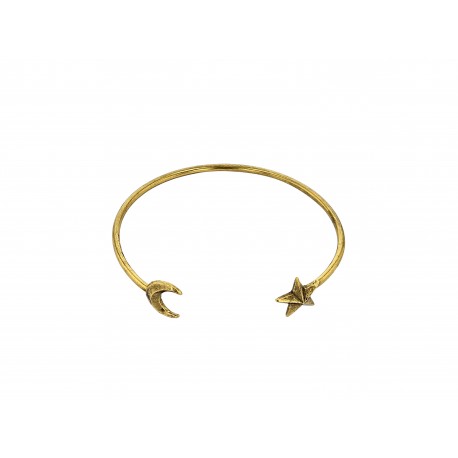 OLD GOLD PLATED STAR AND MOON BRACELET