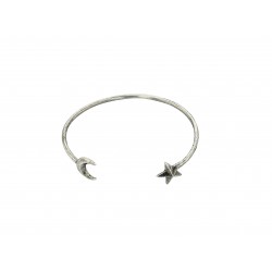 OLD SILVER PLATED STAR AND MOON BRACELET
