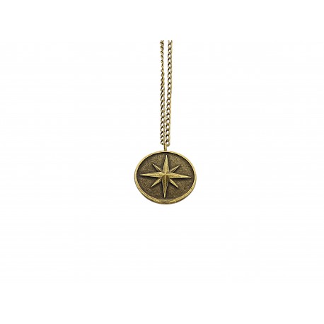 OLD GOLD COMPASS PENDENT