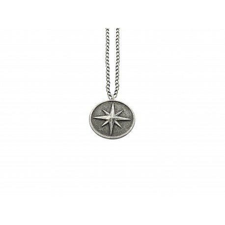 OLD SILVER PLATED COMPASS PENDENT