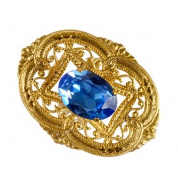 Golden Oval Filigree Ring 