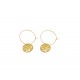 GOLD PLATED CLOVER  HOOP EARRINGS