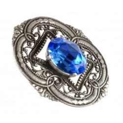 Old Silver Oval Filigree Ring 