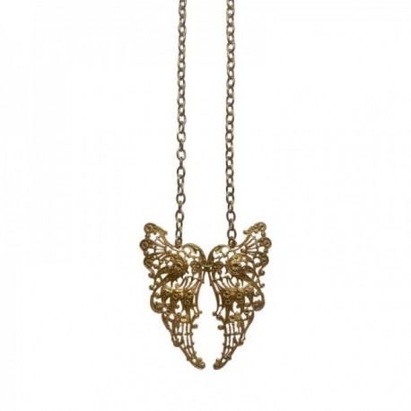 GOLD PLATED FILIGREE WING BACK NECKLACE