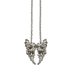 SILVER PLATED FILIGREE WING BACK NECKLACE