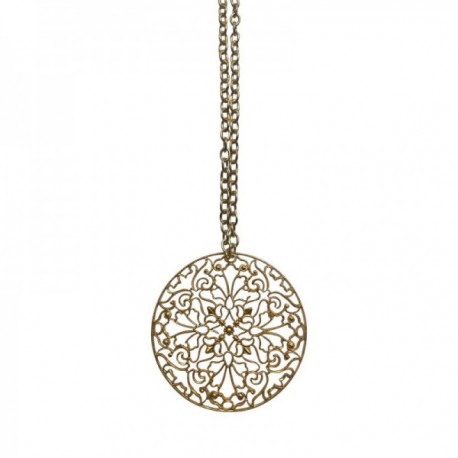 GOLD PLATED FILIGREE ROUND LONG NECKLACE