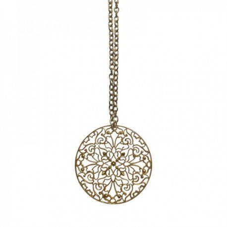 GOLD PLATED FILIGREE ROUND LONG NECKLACE