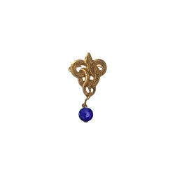 Bague serpent enlace dore vif avec lapis lazuli