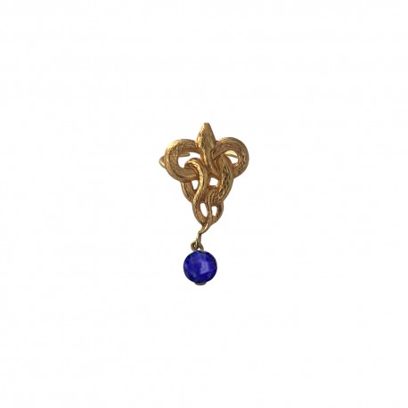 GOLD PLATED SNAKE RING WITH LAPIS LAZULI STONE