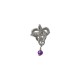 Bague serpent enlace argente vif avec amethyste