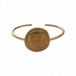 GOLD PLATED BEARDED MAN MEDAL BANGLE