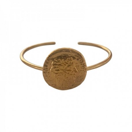 GOLD PLATED BEARDED MAN MEDAL BANGLE