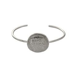 SILVER PLATED BEARDED MAN MEDAL BANGLE