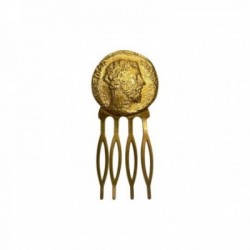 GOLD PLATED BEARDED MAN MEDAL COMB