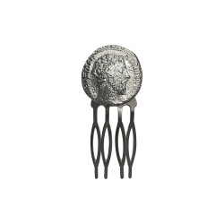 SILVER PLATED BEARDED MAN MEDAL COMB