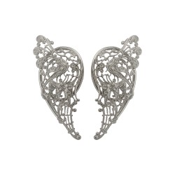 SILVER PLATED FILIGREE WING EARINGS