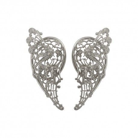 SILVER PLATED FILIGREE WING EARINGS