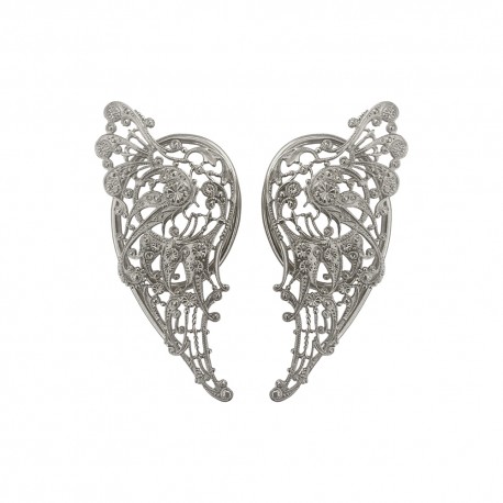 SILVER PLATED FILIGREE WING EARINGS